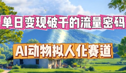 单日变现破k的流量密码，AI动物拟人化赛道-网创168