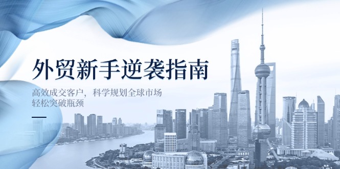 （14201期）外贸新手逆袭指南：高效成交客户，科学规划全球市场，轻松突破瓶颈-网创168