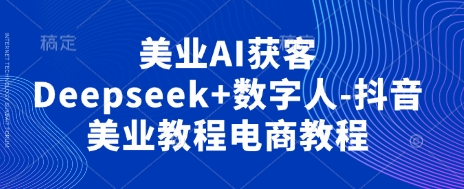 美业AI获客Deepseek+数字人-抖音美业教程电商教程-网创168