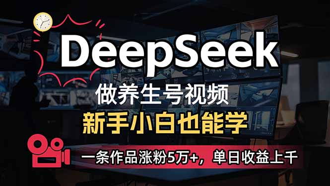 （14199期）小白用DeepSeek做养生号，一条作品涨粉5万+，单日收益上千-网创168
