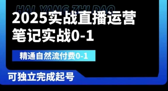 2025实战直播运营0-1，精通自然流付费0-1，可独立完成起号-网创168